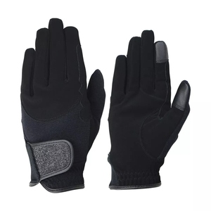 Custom <b>Black</b> Genuine <b>Leather</b> Equestrian <b>Gloves</b> Ladies Girls Men <b>Women</b> Horse Riding <b>Gloves</b> Professional Wholesale Riding - Product Image 2