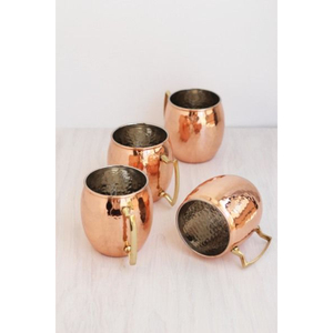 Juego de 4 tazas Moscow Mule de cobre puro martillado, diseño fantástico, artesanía en cobre, artículos de bar, producto estrella. - Product Image 4