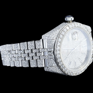 Reloj de Diseño Excepcional con Función de Fecha Automática, Estilo Hip Hop, Diamante Moissanite, Movimiento de Cuarzo, Acero Inoxidable, Joyería Fina - Product Image 3