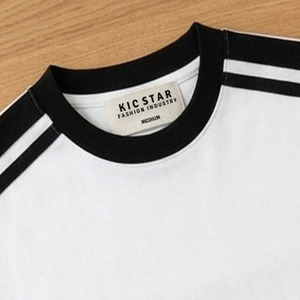 T-shirt pour homme en coton 100% surdimensionné à rayures avec logo personnalisé en gros - Product Image 2