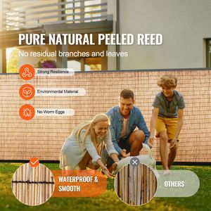 Tenda a Schermo in Giunco Naturale 1,2 m x 5 m per Esterni, Recinzione Decorativa Avvolgibile per Balcone, Patio e Giardino con Funzione Privacy - Product Image 2
