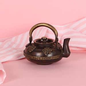 Traditional Chinese Metal Tea <b>Kettle</b> With Lid And Handle Decorative Pattern Design - Product Image 6