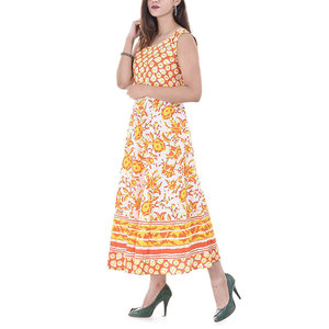 Women Printed Frock Modern Ladies Casual <b>Dress</b> Elegant Floral Print Comfortable Lightweight Fabric Stylish Long Length Frock - Product Image 4
