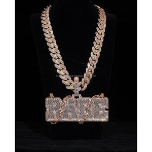 <b>Custom</b> RADC Letter Pendant Moissanite Diamond 925 Sterling Silver Gold Plated Hip Hop <b>Name</b> <b>Necklace</b> GIA Certified Iced - Product Image 1