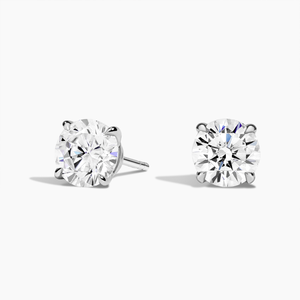 Boucles d'oreilles clous en diamant rond brillant pour femme, couleur G, cultivé en laboratoire, certifié IGI, style classique - Product Image 4