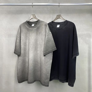 Camisetas Extra Grandes para Hombre, 100% Algodón, 250 g/m², de Alta Calidad, Precio FOB al por Mayor, Lavado Ácido Personalizado, Estampado Digital con Letras - Product Image 1