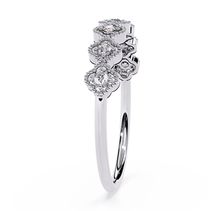 Anillo de Diamantes Redondos de Corte Brillante para Mujer, Platino, Clásico, de Compromiso, con Diamantes Blancos Naturales Certificados por GIA, Color D - Product Image 3