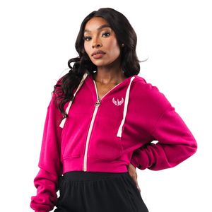 Veste zippée en polaire pour femme, rose vif, à capuche, manches longues, douce, chaude, décontractée, pour la gym, l'entraînement, vêtements de sport légers, sweat-shirt - Product Image 1