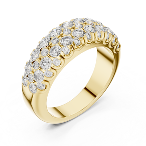 LUXURY LAB GROWN CUT DIAMOND <b>RING</b> <b>SET</b> 18KT YELLOW <b>GOLD</b> RHODIUM PLATED HALF BAND ENGAGEMENT WEDDING EVERYDAY/USE CERTIFIED 1.9CT - Product Image 1