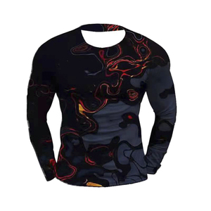 <b>Men</b> Long Sleeve MMA Rash Guard <b>Compression</b> <b>Shirt</b> Quick Dry Printed Polyester/Cotton Sports Top Custom Logo Training Tee - Product Image 3