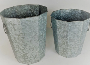 Meilleures ventes : Jardinière en métal galvanisé avec poignées pour la décoration intérieure et extérieure du jardin, pot à fleurs et jardinière - Product Image 5