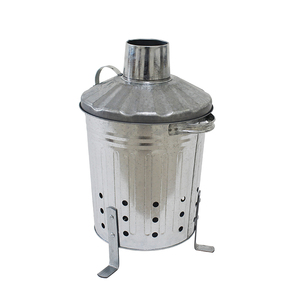 Large galvanized incinerator bin Metal trash burner with lid Leaf burner from India Cheap price burner <b>set</b> - Product Image 3