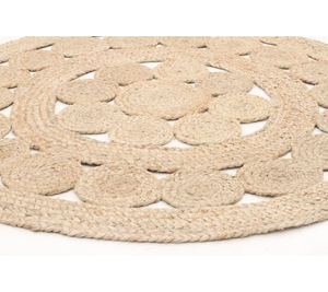 Newest Trending Round Geometric Jute Area <b>Rug</b> Handcrafted Bohemian Style Eco Friendly Flat Pile Living Room Use - Product Image 6