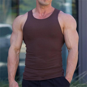 Nouveau débardeur côtelé en polyester pour homme 2026 – Blanc, noir, gris – Idéal pour le fitness et la gym - Product Image 1