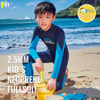 Combinaison intégrale en néoprène Aropec 2,0 mm pour enfants, fermeture éclair courte au dos, genouillères Skin Seal, coutures plates, combinaison thermique pour enfants, surf, plongée