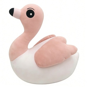 Customized <b>pink</b> and white swan plush ,swan stuffed animal soft, swan plushie cute swan plush toy ,swan pillow plush - Product Image 1