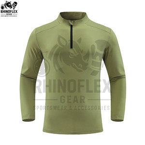 Wholesale Windproof Breathable Half <b>ZIP</b> Stand Collar Long Sleeve High Fitness T-<b>shirts</b> For Men - Product Image 6