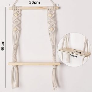 MORE Décoration murale en macramé bohème indien en coton tissé à la main pour chambre à coucher, couloir, chambres d'enfants et d'adolescents, toutes occasions - Product Image 1