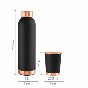 <b>Copper</b> Water <b>Bottle</b> Set with 2 <b>Copper</b> Glasses | Black <b>Copper</b> <b>Bottle</b> | Pure <b>Copper</b> <b>Drinking</b> <b>Bottle</b> | <b>Copper</b> <b>Bottle</b> Gift Set - Product Image 5