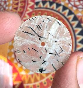 Esfera de Reloj de Piedra Natural de Rutilo Negro de 28.50 mm de Diámetro y 1 mm de Grosor, Esfera de Piedra Hecha a Mano para Relojes de Lujo - Product Image 3