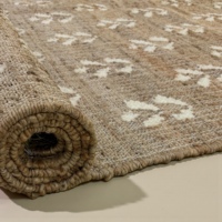 Tapis Kilim en jute à motif abstrait, rectangulaire, antidérapant, tissage plat, à poils ras, écologique, fait main, pour chambre à coucher, naturel