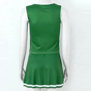 Conjunto de Uniforme Profesional de Animadoras, Atuendo Personalizado para Equipo, Top Corto sin Mangas para Niñas y Mujeres, Falda Plisada con Pompones - Product Image 4