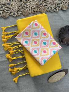 Ensemble de sari en coton Khadi tissé à la main pour l'été et les occasions professionnelles - Product Image 3