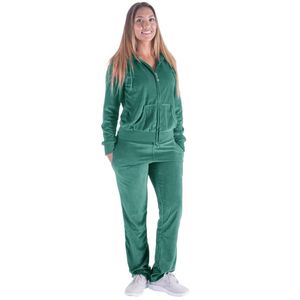 Ensemble de survêtement sexy à taille haute en velours à carreaux personnalisé avec capuche, manches longues, pour femme, style streetwear, idéal pour l'hiver, OEM, orné de strass - Product Image 1
