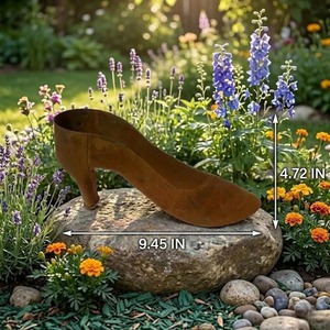 Macetero Metálico Galvanizado con Forma de Tacones Altos, Contenedor Rústico para Jardín, Ideal para Plantas, Hierbas y Decoración Creativa del Hogar, de la India - Product Image 5