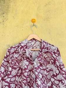 Conjunto de pijama de algodón para mujer, estampado floral, manga tres cuartos, cuello mandarín, cintura elástica, ropa de dormir informal para primavera - Product Image 5