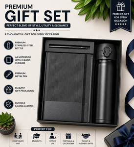 Juego de Regalo de Botella de Agua de Acero Inoxidable Premium, Cuaderno A5, Bolígrafo Metálico, Caja de Regalo Empresarial con Aislamiento al Vacío - Product Image 3