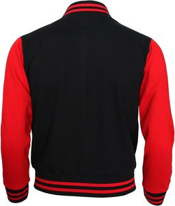 Blouson universitaire noir pour homme, style preppy, avec patch brodé en forme d'os, coupe classique, pour l'automne, en PU, col rabattable - Product Image 4
