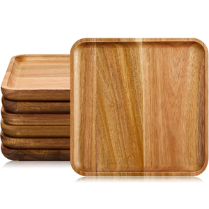 Platos de madera hechos a mano para decoración rústica del hogar. Platos de madera económicos para picnics y barbacoas al aire libre. - Product Image 5