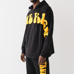Sweat-shirt à capuche pour homme avec impression en relief, coton premium, streetwear, design de logo personnalisé pour la production en gros - Product Image 3