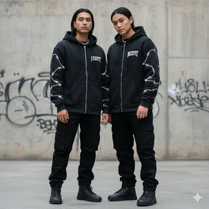 Nouvelle Arrivée 2026 – Sweat à Capuche Oversize Streetwear avec Fermeture Éclair, 100% Coton Molletonné, Impression Graphique, Épaules Tombantes - Product Image 2
