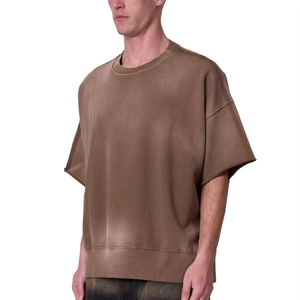 Camiseta Oversize de Algodón Pesado con Efecto Desgastado por el Sol, Estilo Vintage, Lavado Ácido, Ropa Urbana al por Mayor - Product Image 3