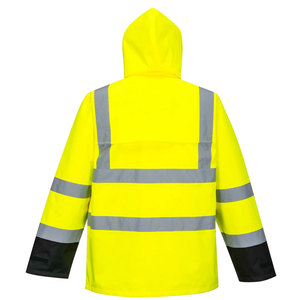 Veste de sécurité réfléchissante haute visibilité avec capuche, fermeture éclair et poches, veste de travail orange pour hommes - Product Image 4