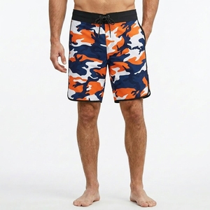 <b>Men's</b> Camouflage Print Quick Dry Board <b>Shorts</b> Mid Waist Drawstring Casual Swimwear Orange Navy <b>White</b> Patterned <b>Short</b> <b>Shorts</b> - Product Image 2