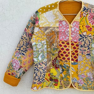 Chaqueta Acolchada de Algodón Personalizada para Mujer, Chaqueta de Retazos con Estampado Floral, Cárdigan Acolchado de Manga Larga, Prenda Exterior Ecológica - Product Image 4