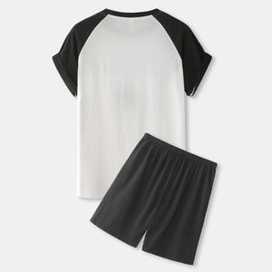 ชุดเซ็ตฤดูร้อนผู้ชายคุณภาพสูงแบบ OEM พร้อมโลโก้สั่งทำพิเศษ เสื้อยืดและกางเกงขาสั้นสองชิ้นลำลอง - Product Image 2