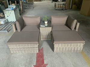 SF00011 Modern Grey Outdoor Rattan Wicker Tempered Glass One Seat Garden Sofa Chair Set for Farmhouse Living Room Courtyard Use - Product Image 4