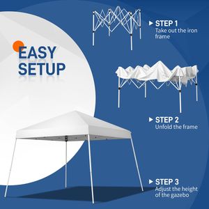 Tenda Portatile 3x3m in Oxford Bianco per Uso Domestico, Impermeabile, Pieghevole e Pop-up per Campeggio all'Aperto, per 5 Persone - Product Image 6