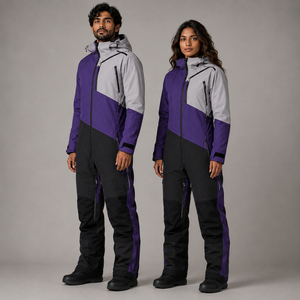 Custom Unisex Color Block Ski Suit Insulated Waterproof Snow Jacket and Pants Wholesale Sportswear Manufacturer Supplier - Product Image 3