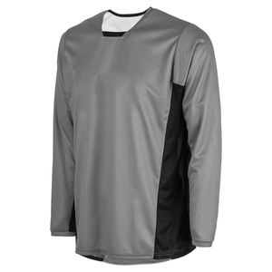 Jersey de Ciclismo Gris para Hombre, Manga Larga, Secado Rápido, con Panel de Malla Negra, para Todas las Temporadas, Ropa de Motociclismo - Product Image 3