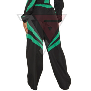 Ensemble deux pièces personnalisable OEM pour femme grande taille, coupe-vent d'automne imprimé, veste zippée et pantalon de survêtement en nylon uni avec fermeture éclair - Product Image 5