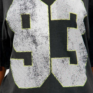 2026 Luxury Women T-Shirt Oversized Washed Cotton Jersey Tee with Large Number <b>Print</b> Streetwear American Football Jersey - Product Image 6