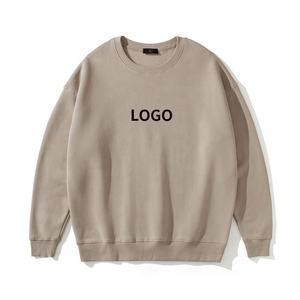 Sudadera con serigrafía de algodón 100% personalizada, sudadera informal de gran tamaño esencial, forro polar grueso, línea larga, cuello redondo, tejido de diseñador - Product Image 1