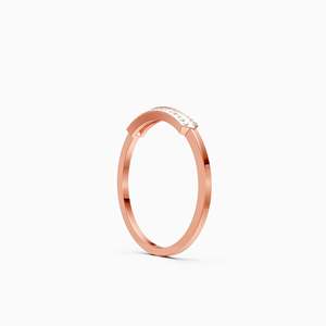 Bague en or jaune plaqué or 18 carats certifiée IGI pour femme, diamant taille brillant rond, style minimaliste naturel pour fiançailles - Product Image 2