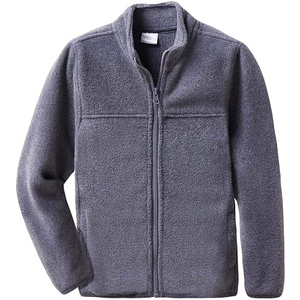 Chaqueta de Forro Polar Verde Oliva para Hombre, Cuello Alto, Cierre Completo, Corte Regular, Color Sólido, Prenda Exterior de Poliéster para Otoño - Product Image 6