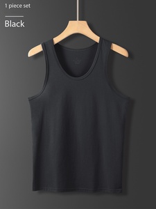 China Factory Price OEM Customized Logo Silk Screen Printed Eco-Friendly Pure Cotton Breathable <b>Men's</b> Casual <b>Tank</b> <b>Tops</b> - Product Image 4